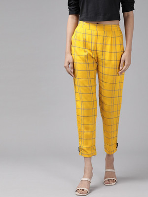 Yash Gallery Regular Fit Women Yellow Trousers