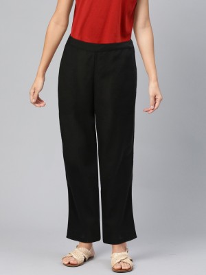 GLOBAL DESI Regular Fit Women Black Trousers