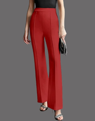 HouseOfCommon Regular Fit Women Red Trousers