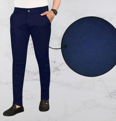 Advikfashion Slim Fit Men Blue Trousers