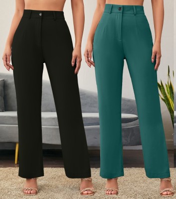 CHALODIA Regular Fit Women Black, Green Trousers