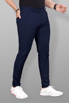 GIBBONTE Slim Fit Men Blue Trousers