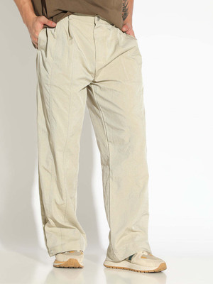 SHOWOFFFF Straight Fit Men Beige Trousers
