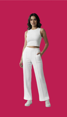 LAXMISPORTS Straight Fit Women White Trousers