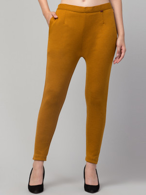 DIAMOND RUBY Regular Fit Women Yellow Trousers