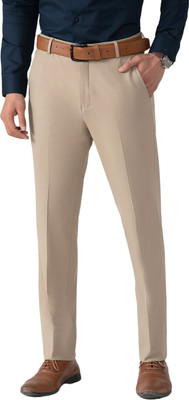 SUBTRACT Slim Fit Men Beige Trousers