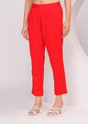 Mirayya Enterprises Regular Fit Women Red Trousers
