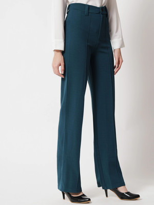 KVDEV Regular Fit Women Green Trousers