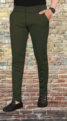 Advikfashion Slim Fit Men Green Trousers