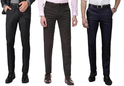 GhabaCreation Regular Fit, Slim Fit Men Black, Blue, Brown Trousers