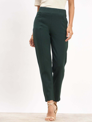 SALT ATTIRE Slim Fit Women Green Trousers