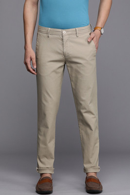 LOUIS PHILIPPE Slim Fit Men Beige Trousers