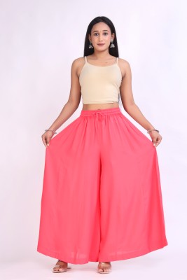 HBCLOTHS Flared Women Pink Trousers