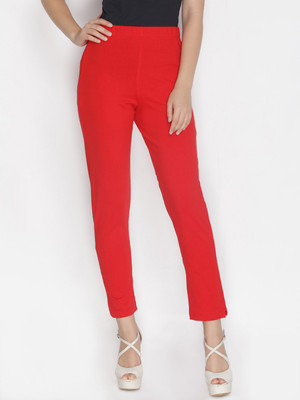 Lyra Regular Fit Women Red Trousers