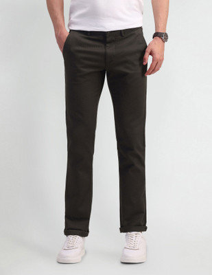 Arrow Sport Slim Fit Men Green Trousers
