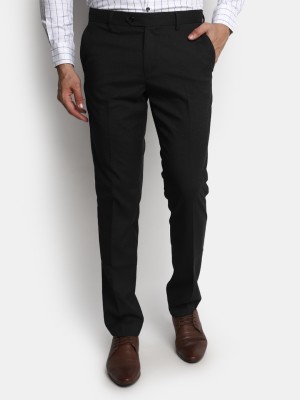 V-MART Slim Fit Men Black, Black Trousers