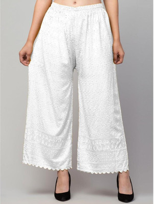 FamBee Relaxed Women White Trousers