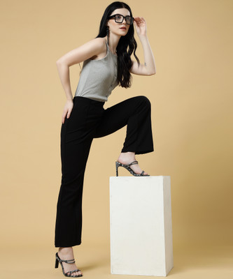 Doil Domec Straight Fit Women Black Trousers