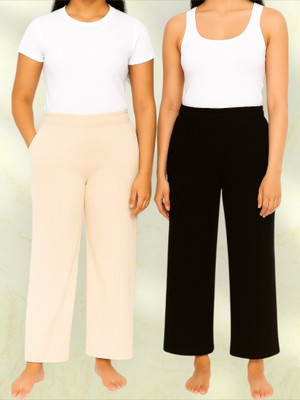 EpicDesigns Comfort Fit Women Beige, Black Trousers