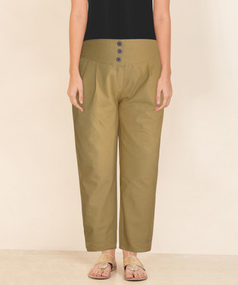 Nexteesh Regular Fit Women Beige Trousers