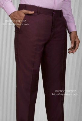 Blends Trendz Slim Fit Men Maroon Trousers