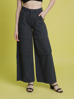Bene Kleed Loose Fit Women Grey Trousers