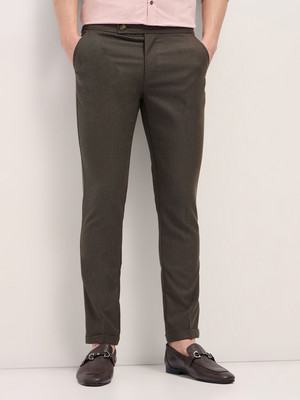 THE BEAR HOUSE Slim Fit Men Brown Trousers