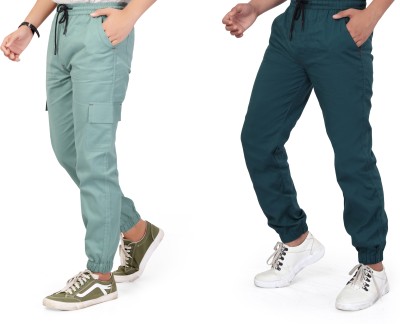 UNOSEVEN Regular Fit Boys Dark Green, Light Green Trousers