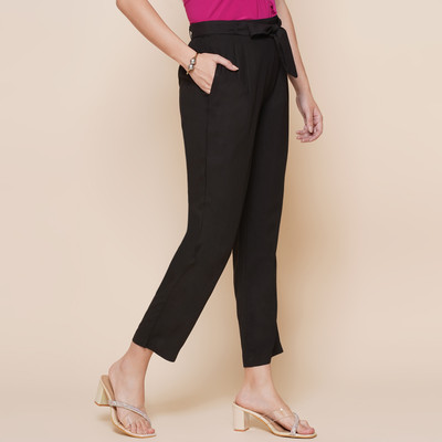 KATLINE Relaxed Women Black Trousers