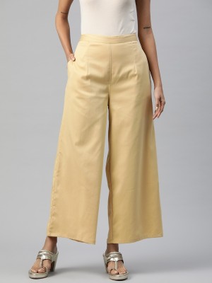 Readiprint Fashions Flared Women Gold Trousers