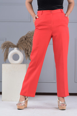 In Any Manner Regular Fit Women Maroon Trousers