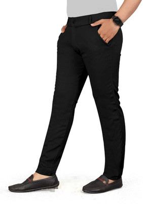 BLAINE Slim Fit Men Black Trousers