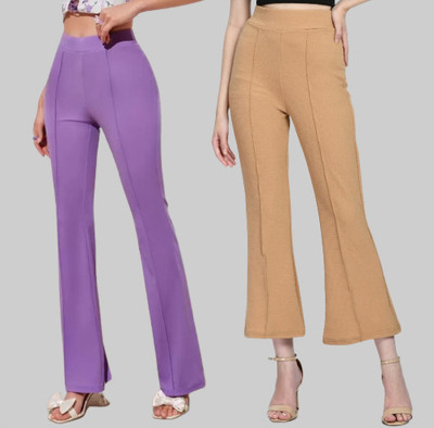 Brainbees Relaxed Women Purple, Brown Trousers