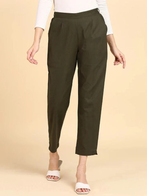 HOC Regular Fit Women Green Trousers