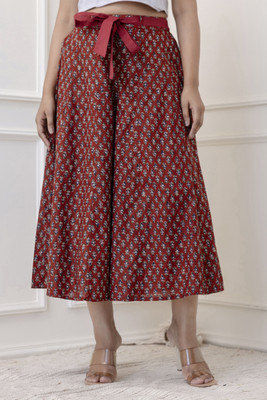 Gulmohar Jaipur Regular Fit Women Maroon Trousers