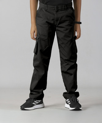 KiddoPanti Regular Fit Boys Black Trousers