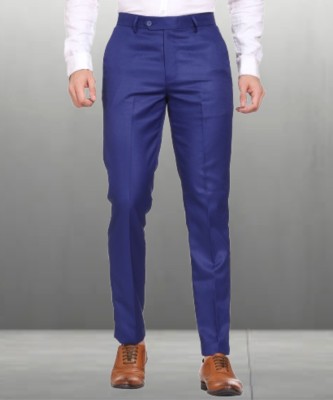 SYLZON Slim Fit Men Purple Trousers