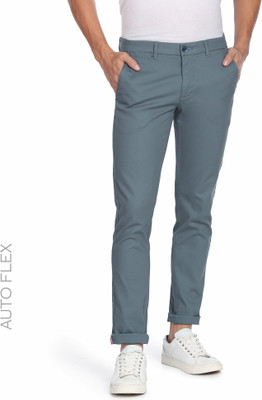 Arrow Sport Slim Fit Men Blue Trousers