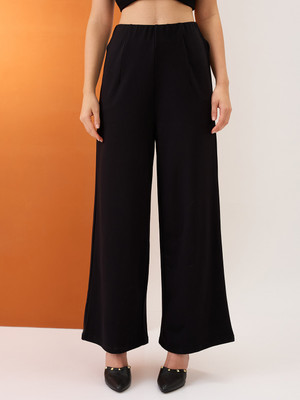 Globus Relaxed Women Black Trousers