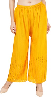 Niddleman Fashion India Regular Fit Women Yellow Trousers