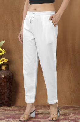 SS Fashion Slim Fit Women White Trousers