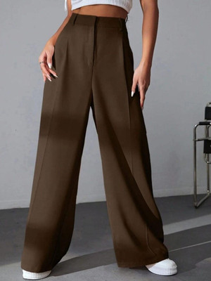 Broadstar Loose Fit Women Brown Trousers