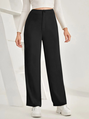 METRONAUT Relaxed Women Black Trousers