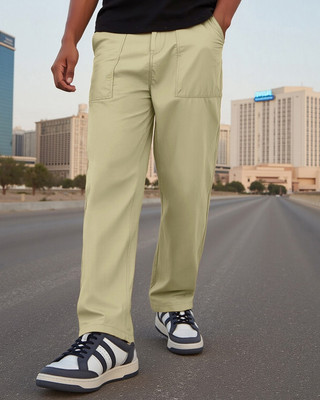 BEWAKOOF Regular Fit Men Beige Trousers