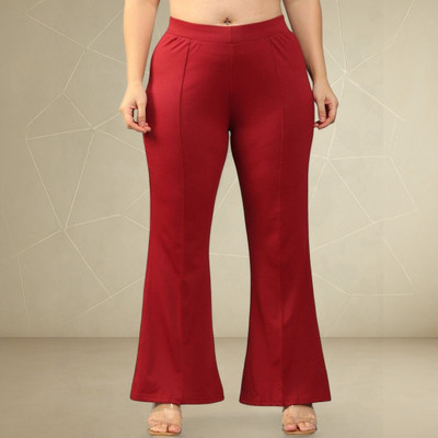 Anitafashion Loose Fit Women Maroon Trousers
