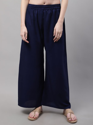 VALLES365 by S.c. Flared Women Dark Blue Trousers