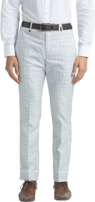 PARK AVENUE Slim Fit Men Beige Trousers