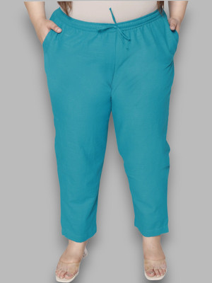 AAVONI Regular Fit Women Light Blue Trousers