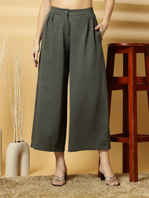 Oomph! Regular Fit Women Green Trousers
