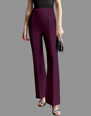 HouseOfCommon Regular Fit Women Purple Trousers